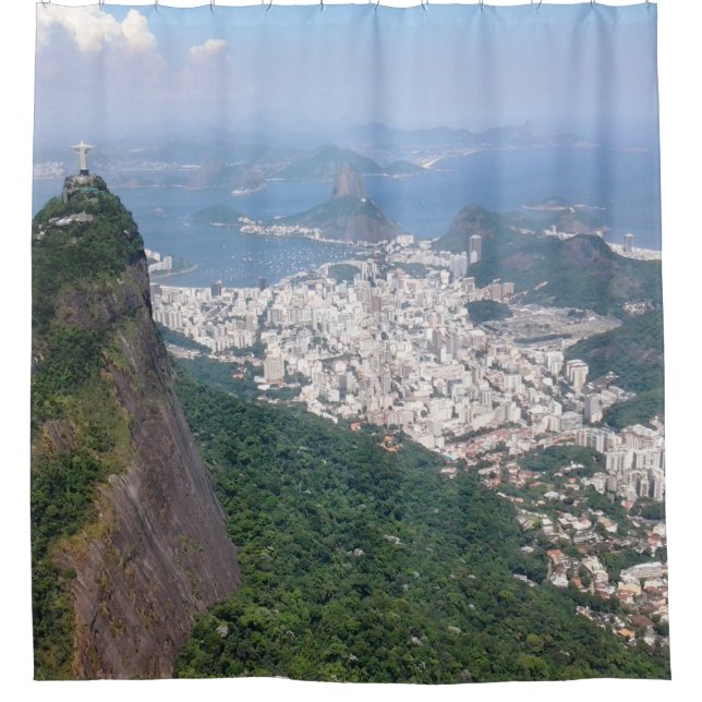 Cortina De Ducha Clásico Río de Janeiro Foto Brasil Baño diseñado (Anverso)