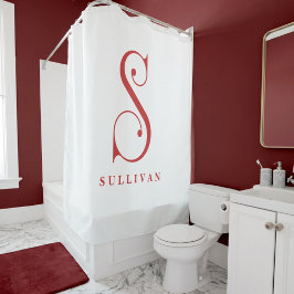 Cortina De Ducha Clásico Sofisticado Elegante Monograma S Personali