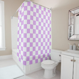 Cortina De Ducha Classic light lavender checkerboard