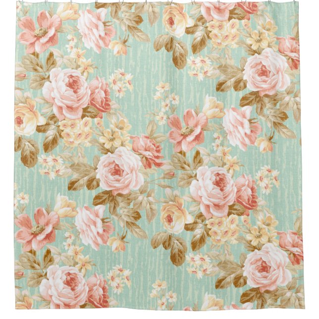 Cortina De Ducha Classic Popular Flower Seamless pattern background (Anverso)