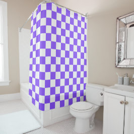 Cortina De Ducha Classic visual purple checkerboard