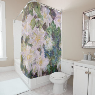 Cortina De Ducha Claude Monet - White Clematis
