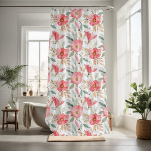 Cortina De Ducha Clavel floral decorativo llamativo