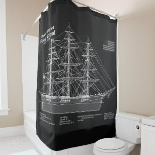 Cortina De Ducha Clipper Ship Flying Cloud - Blueprint PD
