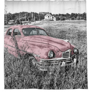 Cortina De Ducha Coche viejo del vintage -