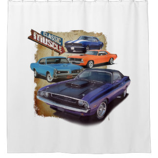 Cortina De Ducha Coches clásicos del músculo