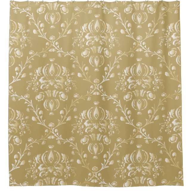 Cortina De Ducha Cocoa Brown Damask (Anverso)