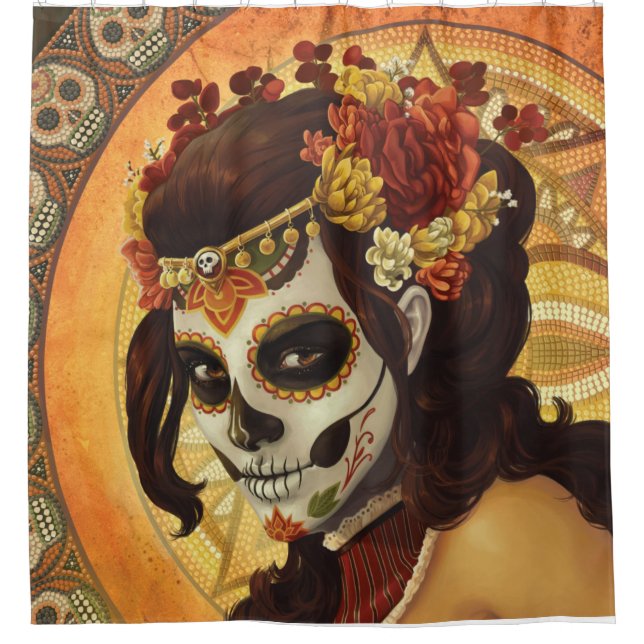 Cortina De Ducha Cojín decorativo Dia De Los Muertos (Anverso)