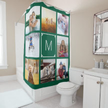 Colage de 8 fotos con clave griega en verde cazado