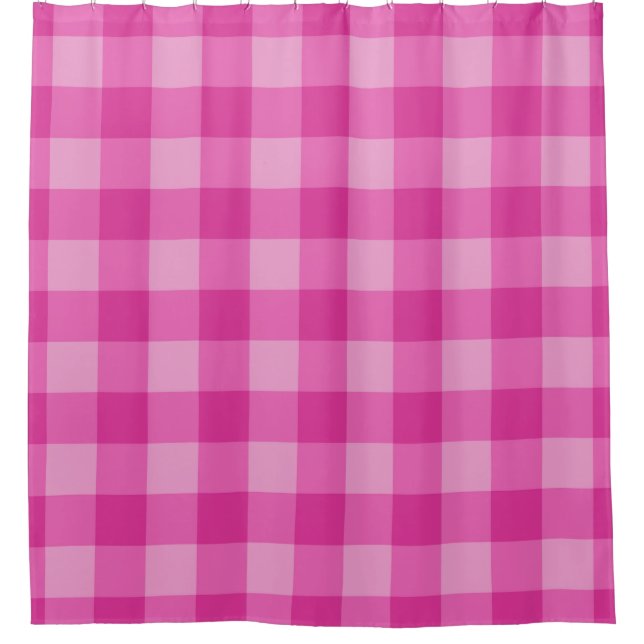 Cortina De Ducha Colas cuadradas rosadas con rosado en caliente (Anverso)