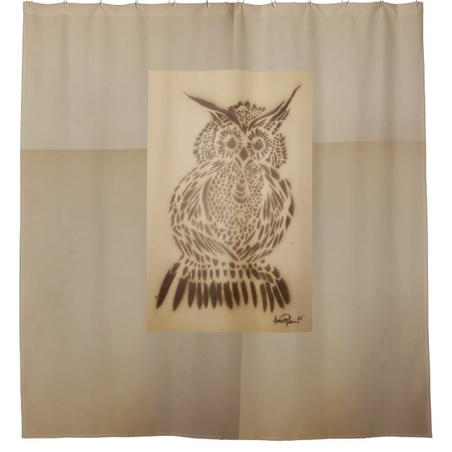 Cortina De Ducha Cold Black Owl  (Anverso)