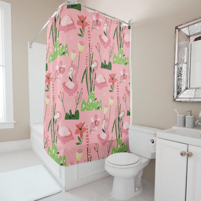 Cortina De Ducha Colección de verano Flamingo One Design 4 (In situ)