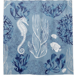 Cortina De Ducha Colección Nautical Seahorse