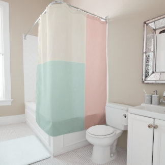 Cortina De Ducha Colección Popular Abstract Blush Pink Mint