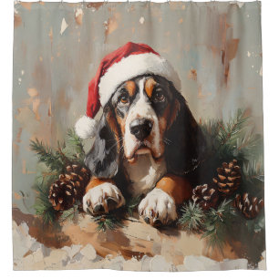 Cortina De Ducha Colgado de Basset en una pintura de aceite de Sant
