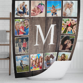 Cortina De Ducha Collage de fotos personalizado Familia Rustic Farm
