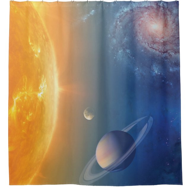 Cortina De Ducha Collage del espacio ultraterrestre del Sistema Sol (Anverso)