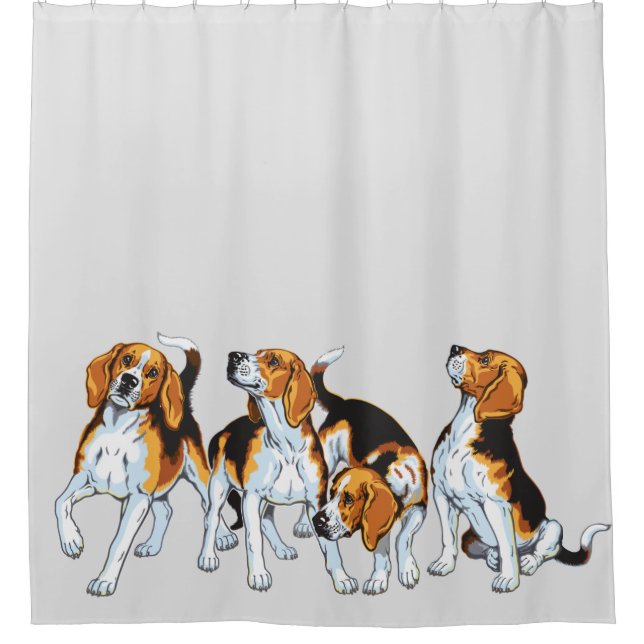 Cortina De Ducha colmenas beagles (Anverso)