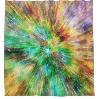 Cortina De Ducha Color de agua Starburst Tie Dye