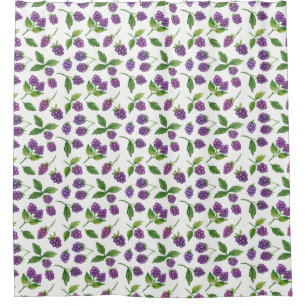 Cortina De Ducha Color de fondo del Personalizado Purple Berries