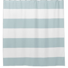 Cortina De Ducha Color Personalizado de franja azul y blanco