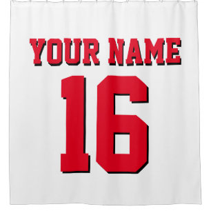 Cortina De Ducha Colores de fondo DIY Red Sports Jersey Team Jersey
