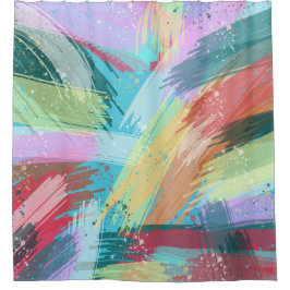 Cortina De Ducha Colores Pastel de estilo Resumen Arte