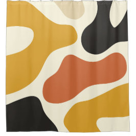 Cortina De Ducha colorful Abstract mustard Black And White
