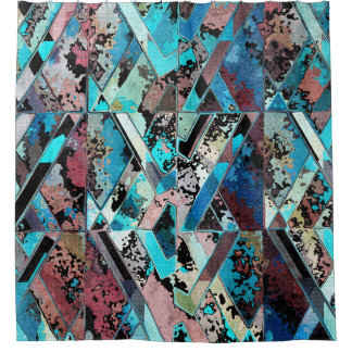 Cortina De Ducha Colorful Geometric Abstract Pattern