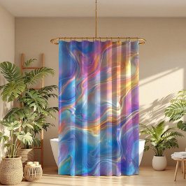 Cortina De Ducha Colorful opal swirly flowing marble texture