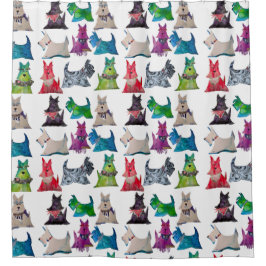 Cortina De Ducha Colorful Scotties Shower Curtain
