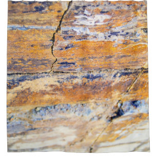 Cortina De Ducha Colorido patrón de pared de piedra natural en una