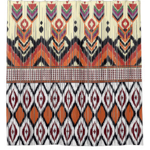 Cortina De Ducha Colorido patrón étnico tribal sin fisuras