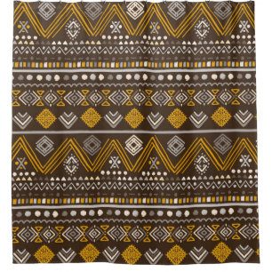 Cortina De Ducha Colorido patrón étnico tribal sin fisuras