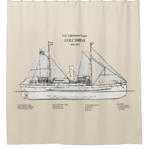 Cortina De Ducha Columbina de la oferta del faro USCG - SBD