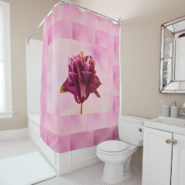 Cortina De Ducha Columbina rosa de Borgoña