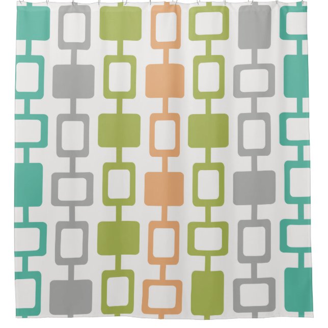 Cortina De Ducha Columnas cuadradas modernas de medio siglo (Anverso)