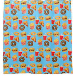 Cortina De Ducha Comida chatarra kawaii