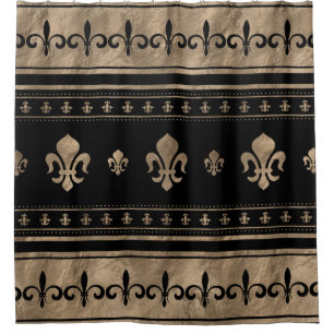 Cortina De Ducha Comodidad de lujo - negro y oro