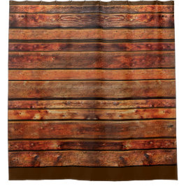 Cortina de ducha con aspecto de madera rústica per