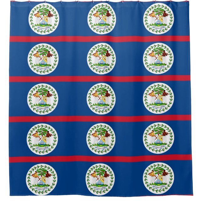 Cortina de ducha con bandera de Belice (Anverso)