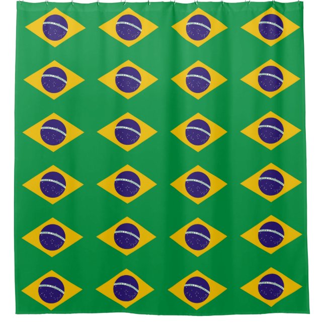Cortina de ducha con bandera de Brasil (Anverso)