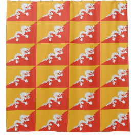 Cortina de ducha con bandera de Bután