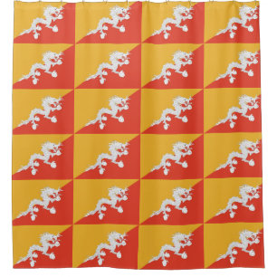 Cortina de ducha con bandera de Bután