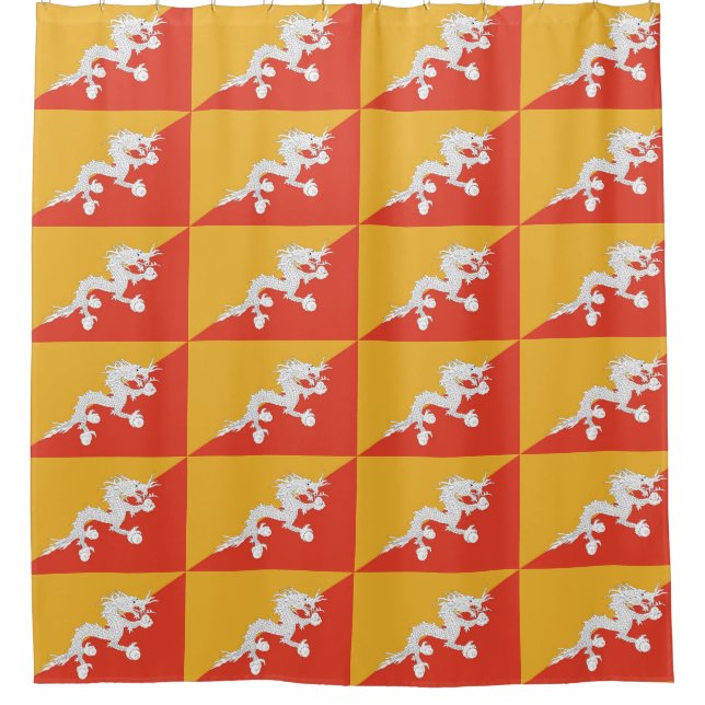 Cortina de ducha con bandera de Bután (Anverso)