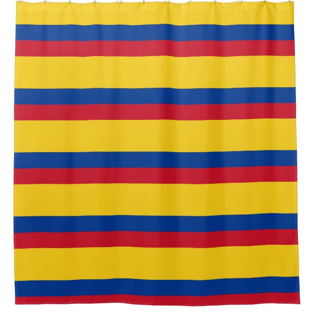Cortina de ducha con bandera de Colombia (Anverso)