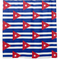Cortina de ducha con bandera de Cuba