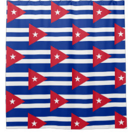 Cortina de ducha con bandera de Cuba