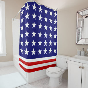 Cortina de ducha con bandera de Estados Unidos - D