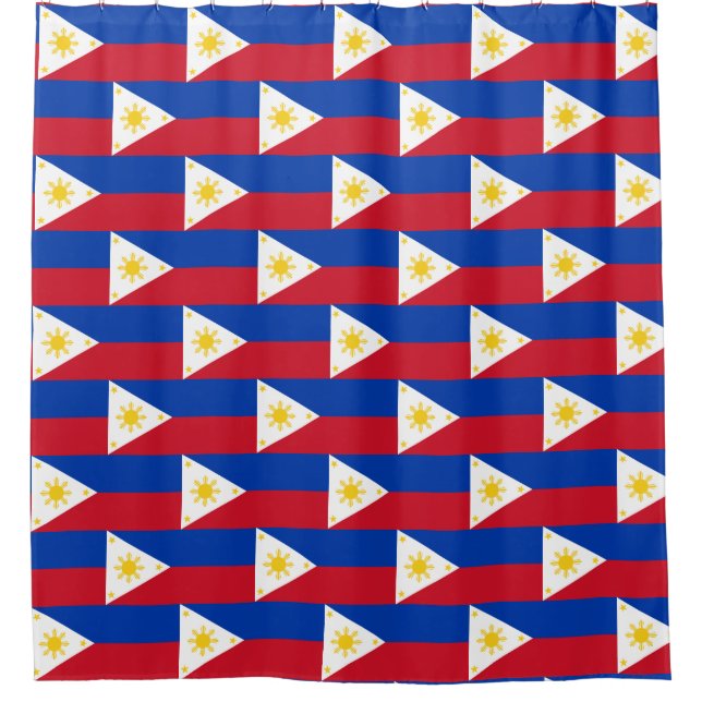 Cortina de ducha con bandera de Filipinas (Anverso)
